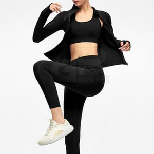 Veste de yoga légère pour femme, tissu extensible doux au toucher, fermeture éclair intégrale, coupe ajustée, confortable - Product Image 3