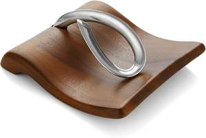 Porte-serviettes Breeze, plateau à serviettes pour fêtes, mariages et événements, en bois d'acacia et acier inoxydable, décoration de table - Product Image 3