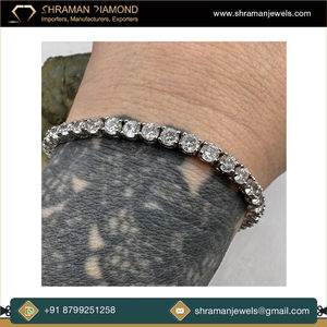 Pulsera de tenis de moissanita VVS de 4 mm y 7 pulgadas personalizada, de plata 925, joyería hip hop, regalo de compromiso, amuleto para fiesta y boda, unisex - Product Image 6