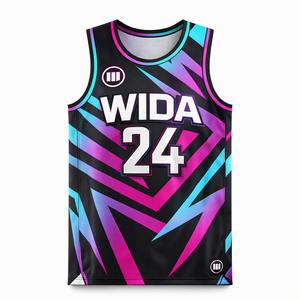 Camiseta de Baloncesto para Adultos al por Mayor, Conjunto Personalizado de Estilo Retro, 100% Poliéster, Patrón 3D, Secado Rápido, Transpirable, Sin Mangas - Product Image 2