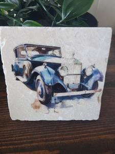 Sous-verres en marbre pour voitures vintage, sous-verres classiques pour la décoration de la maison, sous-verres pour boissons - Product Image 5