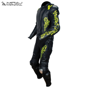 Traje de Motocicleta de Cuero de 2 Piezas en Verde y Negro, Venta Caliente, para Hombre, con Logotipo Personalizado, Traje de Carreras de Motociclismo, Directo de Fábrica - Product Image 2