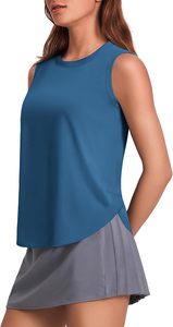 Camiseta sin mangas de punto para mujer, moderna, morada, con cuello redondo, informal, de color liso, transpirable, de longitud regular, ODM OEM - Product Image 4