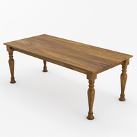 Ensemble de table à manger rectangulaire en bois traditionnel avec 8 chaises rembourrées, meubles rustiques pour la maison