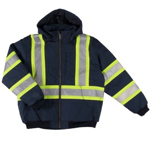 Safety Hi-Vis Breathable Reflective LED Flash Customized Logo ANSI Class 1 <b>Waterproof</b> Workwear Polyester Construction <b>Work</b> - Product Image 6