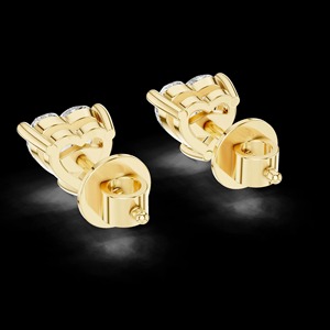 <b>Heart</b> Cut Round Brilliant Lab Grown Diamond Solitaire Stud <b>Earrings</b> 925 <b>Sterling</b> <b>Silver</b> with Moissanite Women's Luxury Jewelry - Product Image 2
