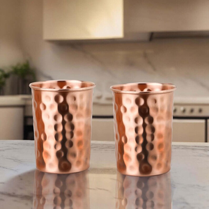 Verre à eau en cuivre pur martelé, taille personnalisée, pour une consommation saine d'eau et de vin - Product Image 2