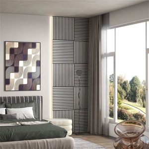 4 Pannelli Acustici in Legno 60x60 cm per Pareti di Casa e Ufficio - Product Image 2