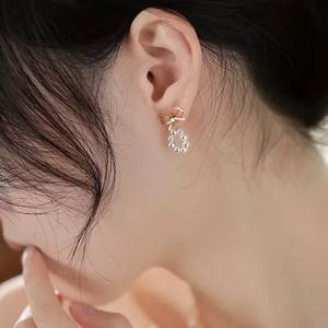 Pendientes de Perlas de Agua Dulce con Forma de Moño de Mariposa, 4-5 mm, Naturales, de Alta Calidad, Modernos, para Principios de Verano, Pendientes Colgantes, Gran Venta - Product Image 4