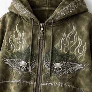 Sweat à capuche zippé délavé à l'acide personnalisé pour hommes et femmes - Fournisseur direct fabricant OEM avec faible MOQ - Product Image 4