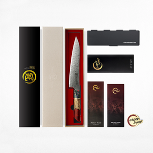 ชุดมีดเชฟเหล็กดามัสกัส LEGACY BLADES ระดับมืออาชีพ 5 ชิ้น ใช้ได้ทั้งมือซ้ายและขวา ใบมีดขัดเงา ด้ามเรซิ่น คุณภาพพรีเมียมสำหรับห้องครัว - Product Image 3