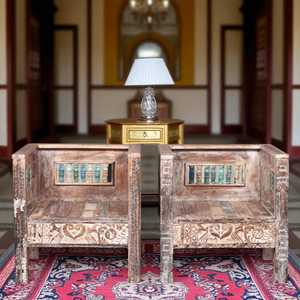 Bancs de canapé en bois de style vintage indien, bancs en bois durables, meubles de maison, décoration vintage à combiner - MOQ 1 conteneur seulement - Product Image 3