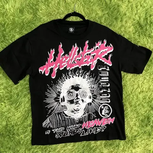 T-shirt Hell Star pour homme, streetwear oversize, haute qualité, 100% coton, t-shirt graphique unisexe, hauts décontractés, vente en gros, commande en gros, faible MOQ - Product Image 4