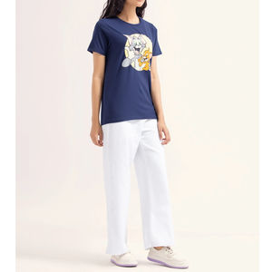 Camisetas Casuales para Mujer, Estampadas, de Manga Corta, Cuello Redondo, Transpirables, Ecológicas, de Secado Rápido, Algodón Orgánico 200g, Corte Regular, Digital - Product Image 4