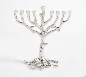 Ménorah décorative à motif feuille et rose pour la maison, les villas, éclairage de table, utilisation décorative, porte-bougie Hanouka. - Product Image 4