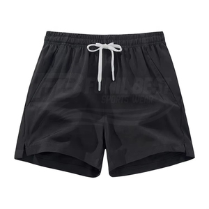 Pantalones Cortos Deportivos de Secado Rápido para Hombre, Cintura Elástica con Cordón, Pantalones Cortos Casuales, 100% Poliéster, Color Sólido, Tejido de Tela - Product Image 1