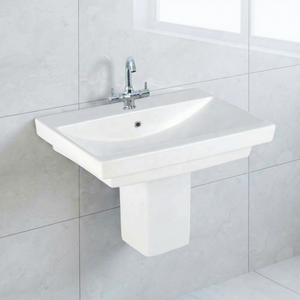 Vistaar Hospital & Villa Use Half Pedestal Ceramic Wash Basin With Modern Design Water Resistant - Product Image 5