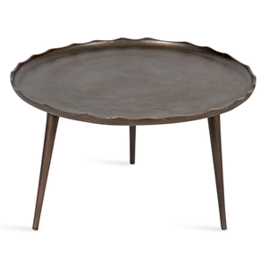 Nueva mesa de centro con acabado de bronce en forma redonda de Metal Vintage real con patas sala de estar dormitorio decorar mesa central para el hogar - Product Image 2