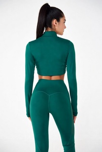 <b>Womens</b> Three Piece Workout Outfit Featuring Performance Jacket Comfortable Sports Bra and High Waist Stretch <b>Leggings</b> - Product Image 2