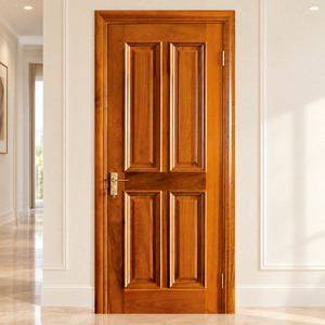Puerta de Madera Maciza para Sala de Estar GA-08S – Panel Moldeado Clásico - Product Image 1