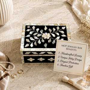 Boîte à bijoux moderne de luxe en nacre, décorative, faite à la main, mosaïque, organisateur de rangement pour bijoux, vanité et intérieurs de maison - Product Image 3