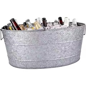Restaurant Metal Ice Beverage Tub Stainless Steel Party Cooler Bucket <b>Wine</b> Beer Chiller Tub Bar Use - Product Image 6