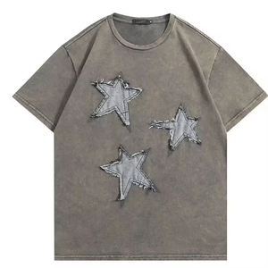 T-shirts pour hommes surdimensionnés, effet délavé, vintage, 240g polyester/coton, respirants, séchage rapide, couleur et impression personnalisées, en solde - Product Image 3