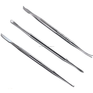 Juego de 3 herramientas dentales premium para modelar cera, instrumentos de laboratorio de acero inoxidable con agarre moleteado y doble punta - Product Image 3