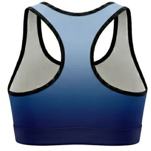 Women's Striped Gradient Racerback Sports Bra Scoop Neck Medium Breathable Gym Support Breathable <b>Mesh</b> Yoga <b>Top</b> Seamless Design - Product Image 2
