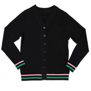 Nouveau style – Cardigan décontracté d'hiver pour homme, pull universitaire noir anti-plis en nylon/acrylique épais avec boutons dissimulés sur le devant - Product Image 1