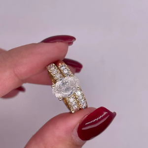 Bridal Oval Cut Lab Grown Diamond Ring Bridal Oval Cut Lab Grown Diamond Ring for her - Product Image 2