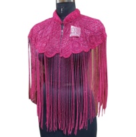 Ponchos de Fiesta para Mujer, Tallas Grandes, Estilo Vintage, con Lentejuelas Brillantes, Transpirables, con Flecos Largos, Bordados con Purpurina, para Primavera y Otoño