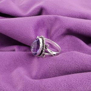 Bague en argent sterling 925 avec iolite taille poire, facetée, certifiée IGI, bijou de fête, cadeau pour femme, cadeau de Noël - Product Image 4