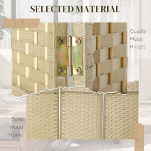 Divisorio Pieghevole a 4 Pannelli Alto 5,6 Metri Beige, Paravento per Privacy, Separatore per Casa e Ufficio Autoportante - Product Image 6