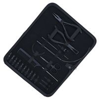 Kit d'outils pour extensions capillaires avec étui en Rexine, pinces de séparation, peigne à queue, ciseaux, aiguille, crochet à fil, en acier inoxydable