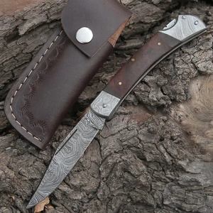 มีดพกทำมือเหล็กดามัสกัส Jexmoo พร้อมปลอกหนัง สำหรับเป็นของขวัญวันครบรอบ ของขวัญเพื่อนเจ้าบ่าว - Product Image 1