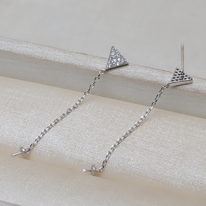 ชุดเครื่องประดับเงินแท้ S925 รูปทรงสามเหลี่ยม พร้อมไข่มุก สายโซ่ DIY อุปกรณ์เสริม พร้อมต่างหูหยกแบบห้อย แฟชั่น หมวดหมู่สินค้า 3278 - Product Image 5