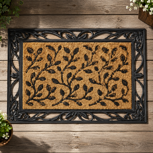 Tapis de porte moderne abstrait tressé et tissé, antidérapant avec dos en caoutchouc, épaisseur 15 mm, pour hôtel et usage intérieur/extérieur - Product Image 1