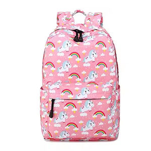 Cute Geometric for Unisex Durable Softback Zipper Closure Breathable School <b>Backpack</b> with Air Cushion Belt 20-37L - Product Image 4