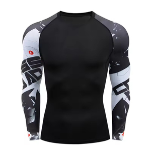 Custom Sublimation Gym Rash Guard <b>Compression</b> Workout Shirt Quick Dry Fitness Training Top for Men Athletic Performance Wear - Product Image 3