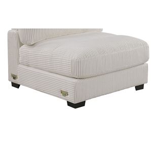 1 Silla sin Brazos de Pana Beige con Borde Ancho, Cojín Suave y Patas de Madera para Muebles de Sala de Estar - Product Image 3