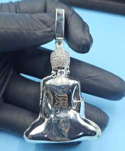 Pendentif Bouddha Glacé en Argent 925 Plaqué Or 18K Luxe Hip Hop Avalokitesvara Moissanite Personnalisée Rapper Bling Fête Hommes - Product Image 4