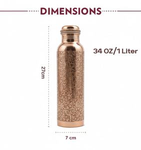 Bouteille 100% Cuivre Pur 1 Litre pour la Purification de l'Eau, l'Hydratation Quotidienne et le Bien-être Ayurvédique, Idéale pour l'École, le Bureau et la Salle de Sport - Product Image 6