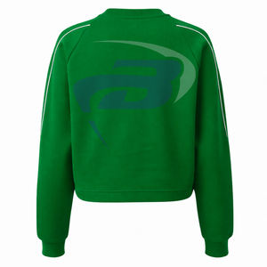 Sudadera Corta Verde y Blanca de la Hermandad Iota Phi Lambda con Bordado Blanco y Diseño de Ribete IPL, Ropa Universitaria - Product Image 3