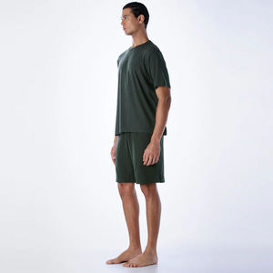 Conjuntos de Camisetas y Pantalones Cortos Lisos Ligeros para Hombre al por Mayor, 100% Algodón, Secado Rápido, Ropa Deportiva de Verano, Conjunto Ajustado, Logotipo Personalizado OEM - Product Image 2