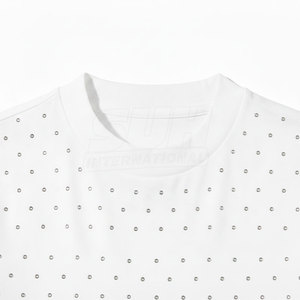 เสื้อยืดแฟชั่นฤดูร้อนผู้ชายสไตล์ลำลองทรงโอเวอร์ไซส์ แขนสั้น ประดับเพชร ผ้าฝ้าย 100% ระบายอากาศ แห้งเร็ว สกรีนลายตามสั่ง - Product Image 2