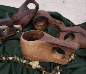 Taza de madera redonda de tamaño mediano de último diseño Taza de cerámica hecha a mano de alta calidad de la India - Product Image 1