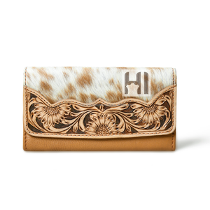 Cartera de Cuero Vacuno Estilo Western Vintage para Mujer, con Bloqueo RFID, Estilo Bohemio, Tarjetero - Product Image 1