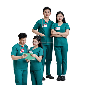 Diseño disponible, uniformes médicos para hombres y mujeres, ropa de hospital suave y elástica, uniformes de enfermería, manga corta, top al por mayor - Product Image 1