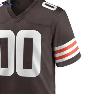 Maillot de football américain respirant 100 % polyester en maille, impression par transfert thermique, manches courtes, personnalisable avec nom, numéro et logo, vente en gros pour adultes - Product Image 6